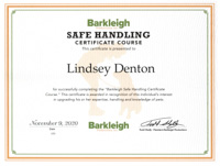 Safe Handling Certificate